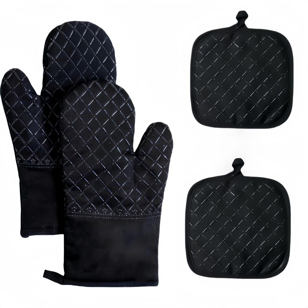 Baking Kitchen Set - 4-Piece Set, Extended Kitchen Oven Mitts