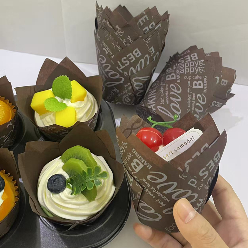 Kitchen Baking Mat - 50Pcs/100Pcs Coffee-Themed Tulip Cake Paper Cups,