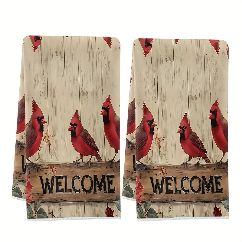 Baking Kitchen Set - Pack of 2, Vintage Christmas Cardinal