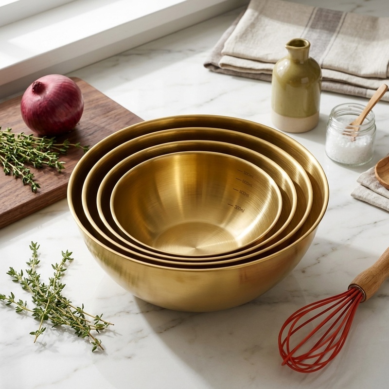 Baking Kitchen Set - 3PCS Stainless Steel Mixing Bowls Set,