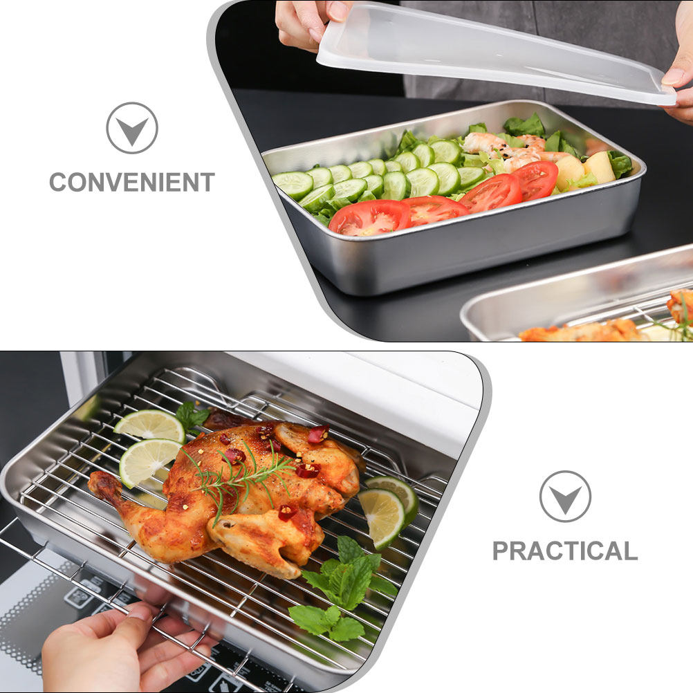 1Set Kitchen Prep Tray Stainle - Kitchen Baking Tray Rack ulasan dan harga