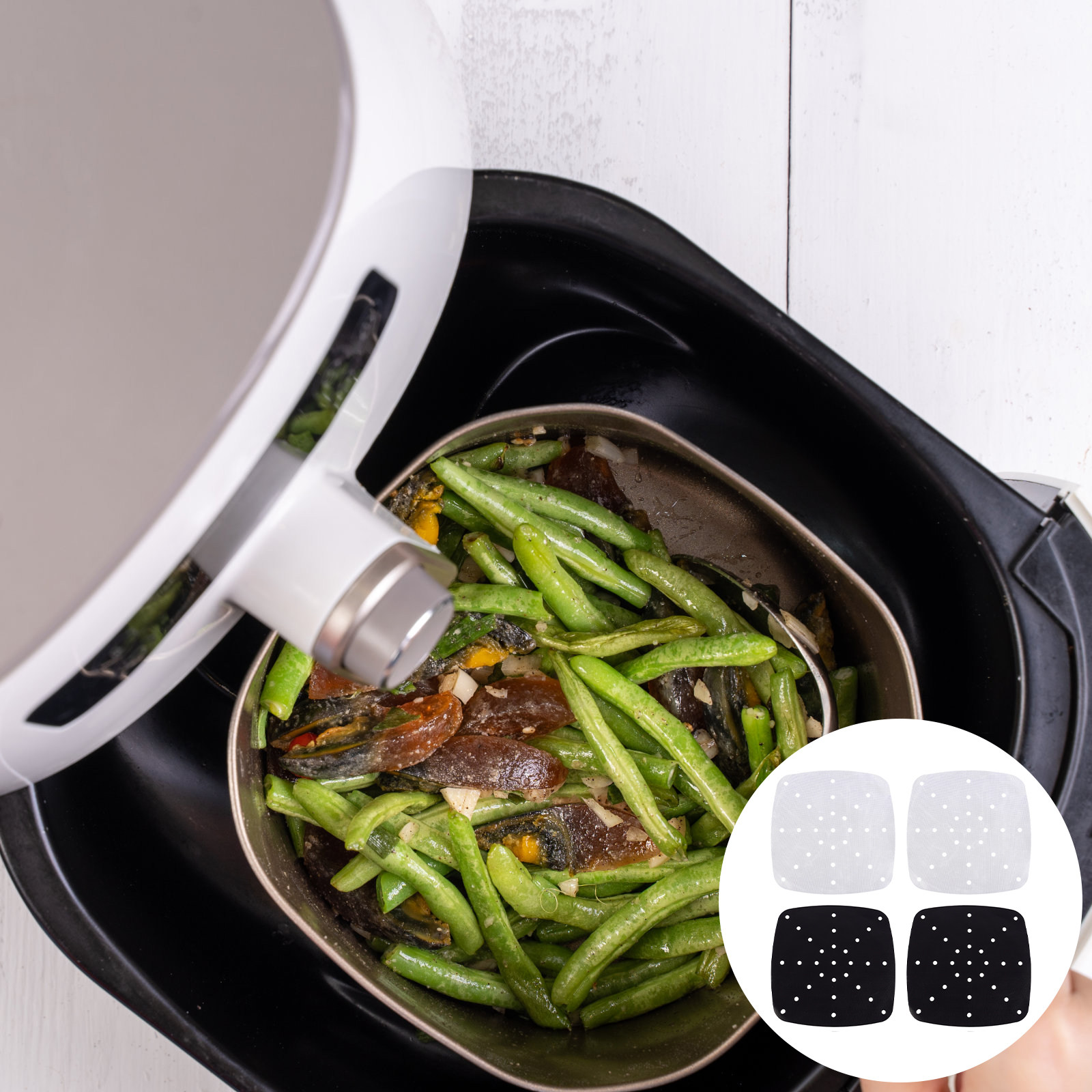 4Pcs Heat Resistant Air Fryer  - Kitchen Baking Mat ulasan dan harga