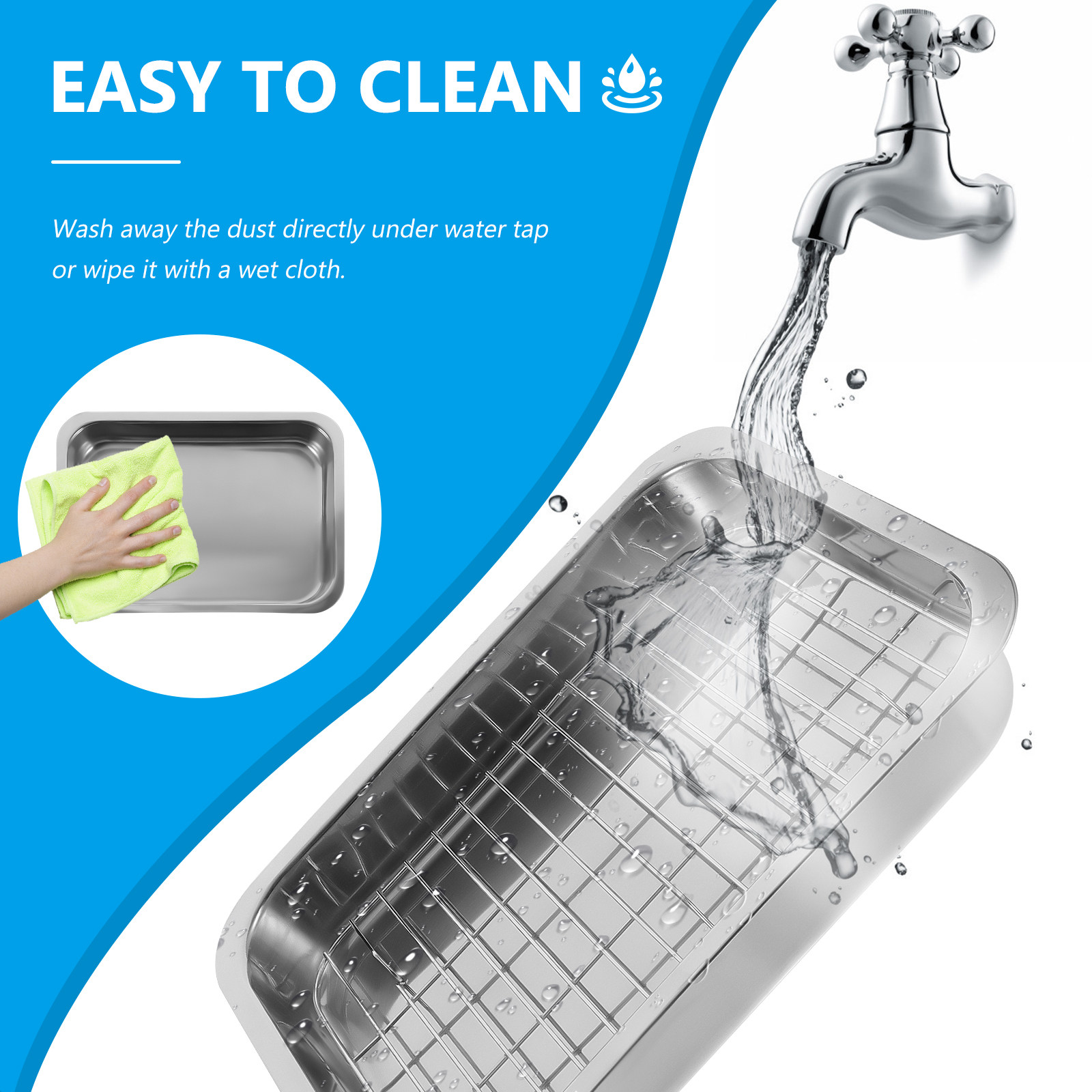 1Set Rectangular Baking Tray w - Kitchen Baking Tray Rack ulasan dan harga