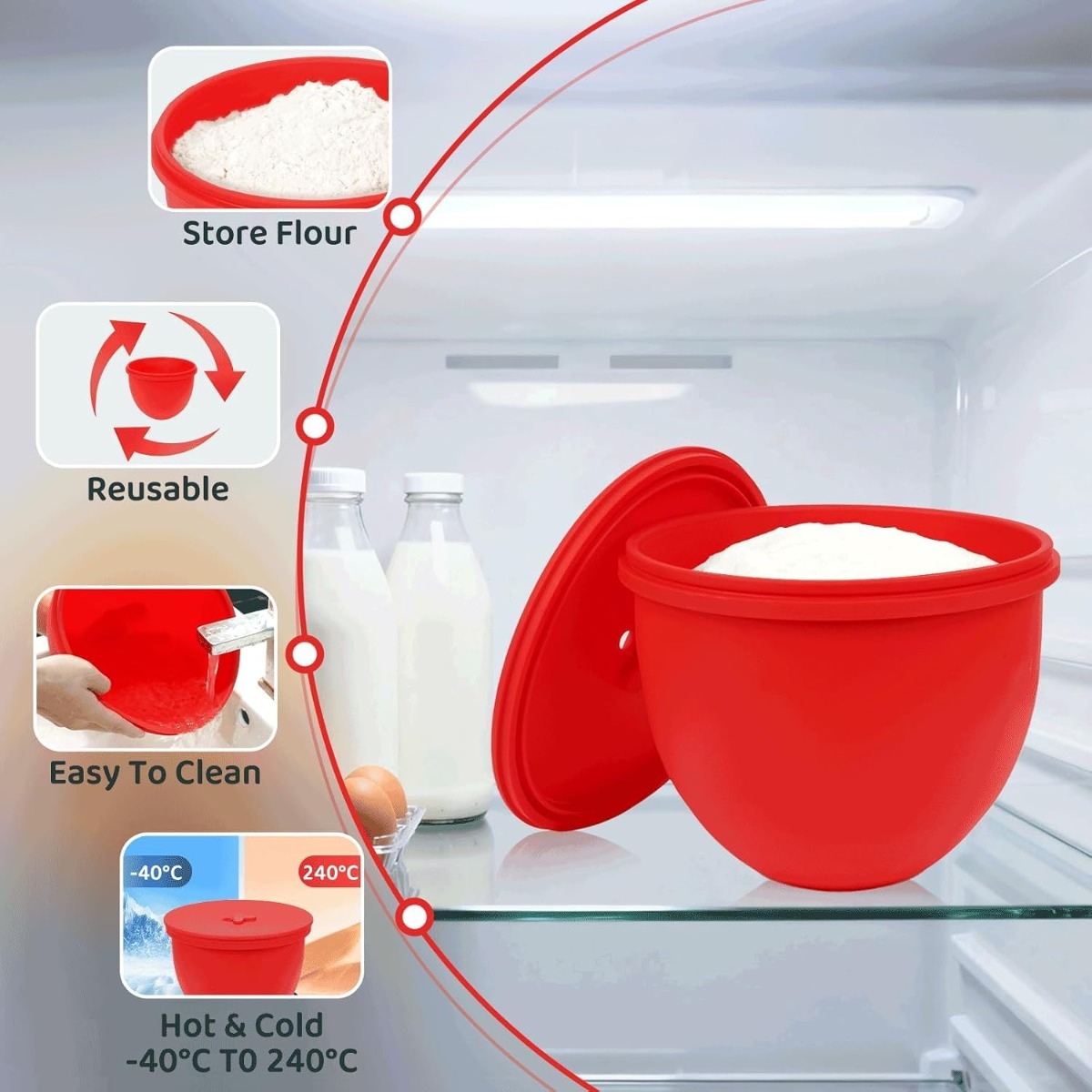 Silicone Mixer Bowl Liner with - Kitchen Baking Aid ulasan dan harga