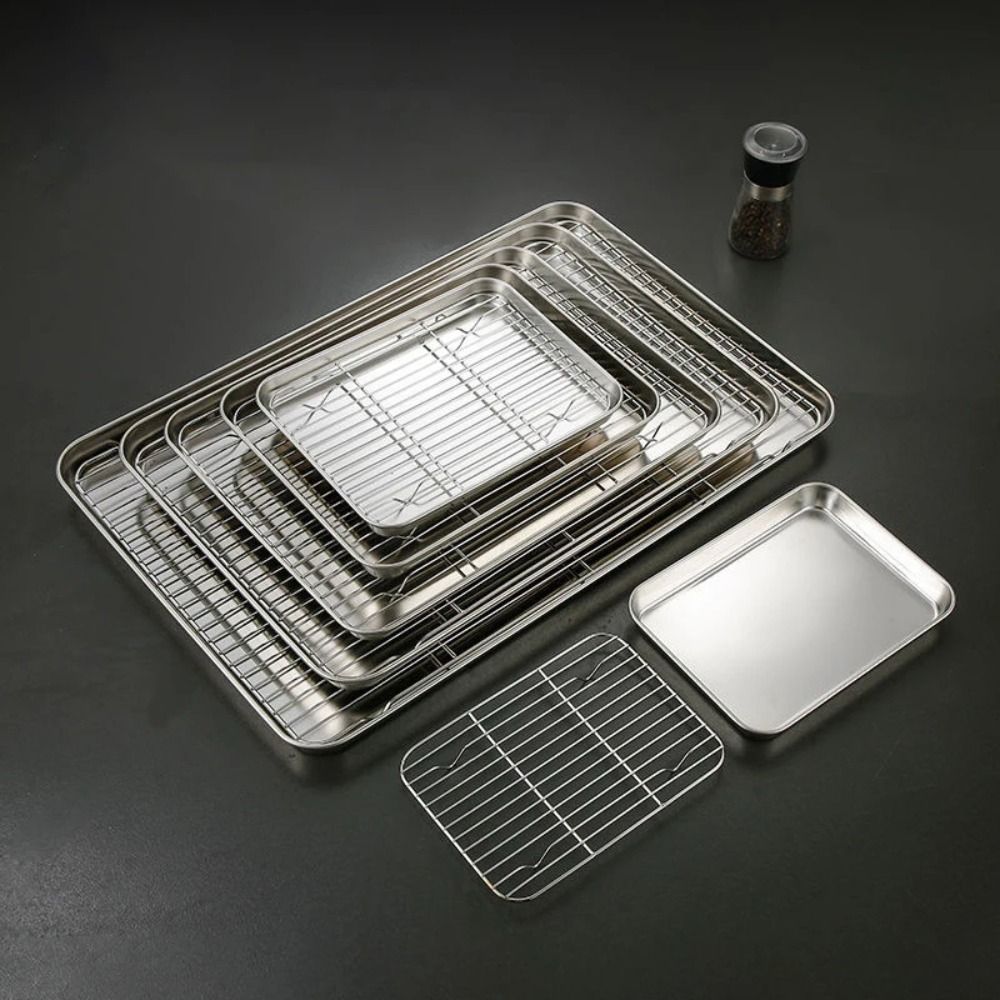 Portable Non-Stick Stainless S - Kitchen Baking Tray Rack ulasan dan harga