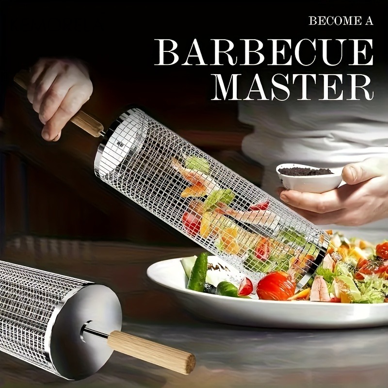 Round Barbecue Grill Basket Se - Kitchen Baking Tray Rack ulasan dan harga