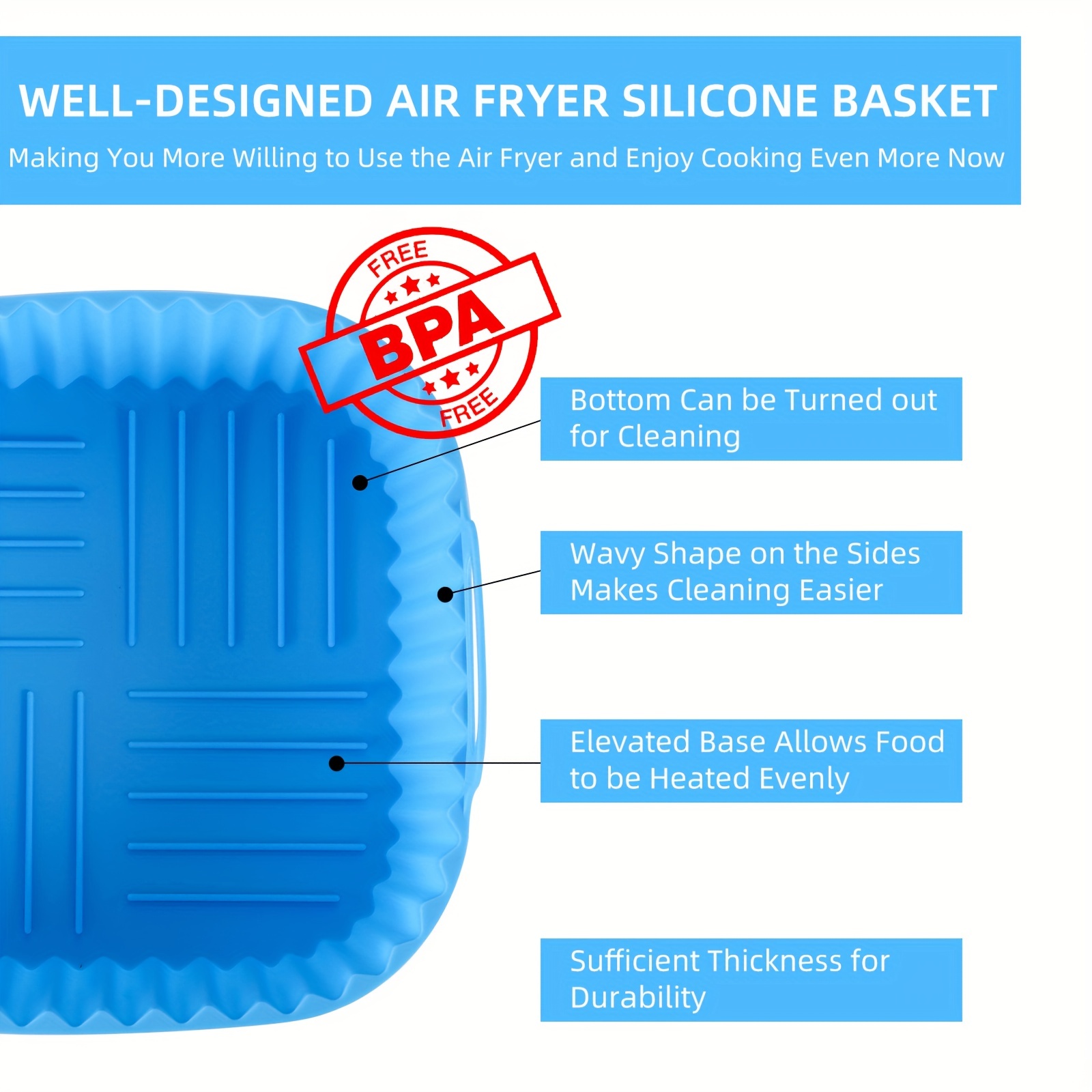 1 square silicone air fryer li - Kitchen Baking Oven ulasan dan harga