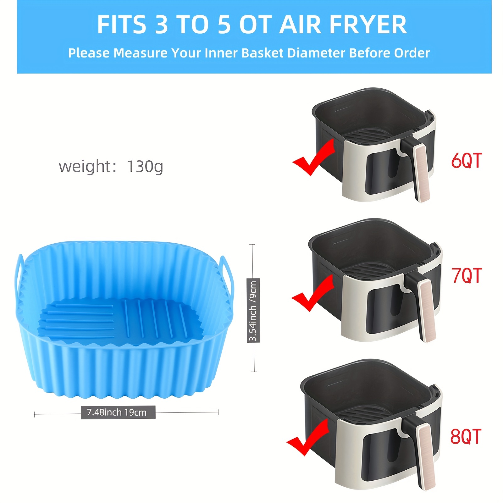 1 square silicone air fryer li - Kitchen Baking Oven ulasan dan harga