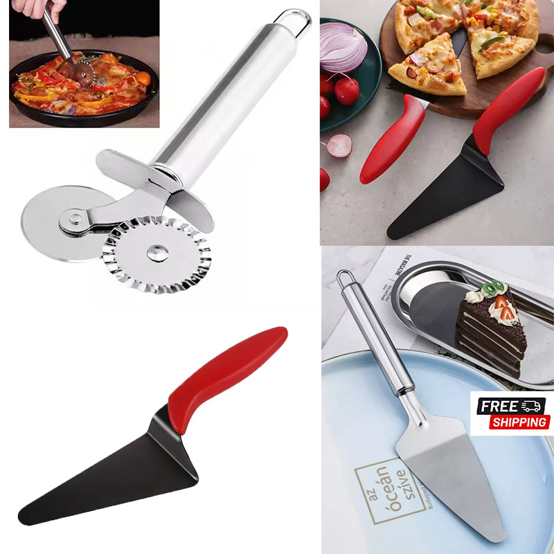 Stainless Steel Pizza Cutter W - Baking Kitchen Set ulasan dan harga