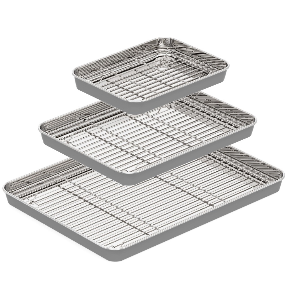 Stainless Steel Baking Sheet w - Kitchen Baking Tray Rack ulasan dan harga