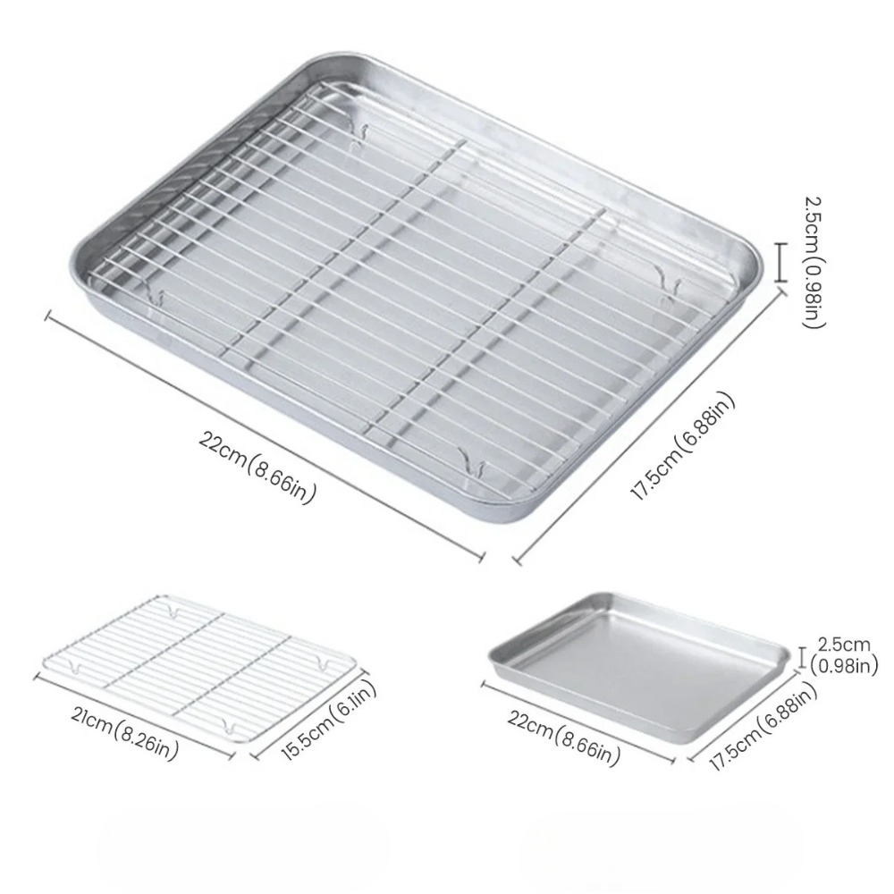 Stainless Steel Baking Sheet w - Kitchen Baking Tray Rack ulasan dan harga