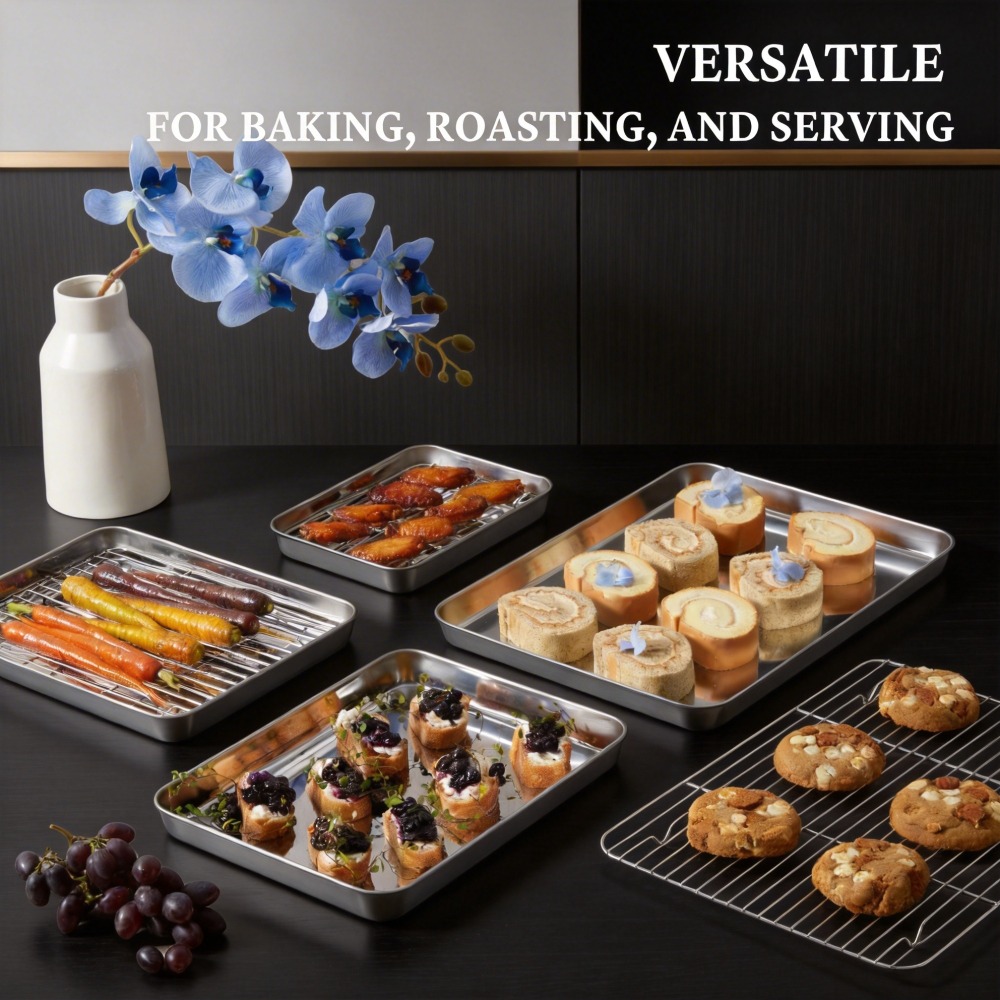 Stainless Steel Baking Sheet w - Kitchen Baking Tray Rack ulasan dan harga