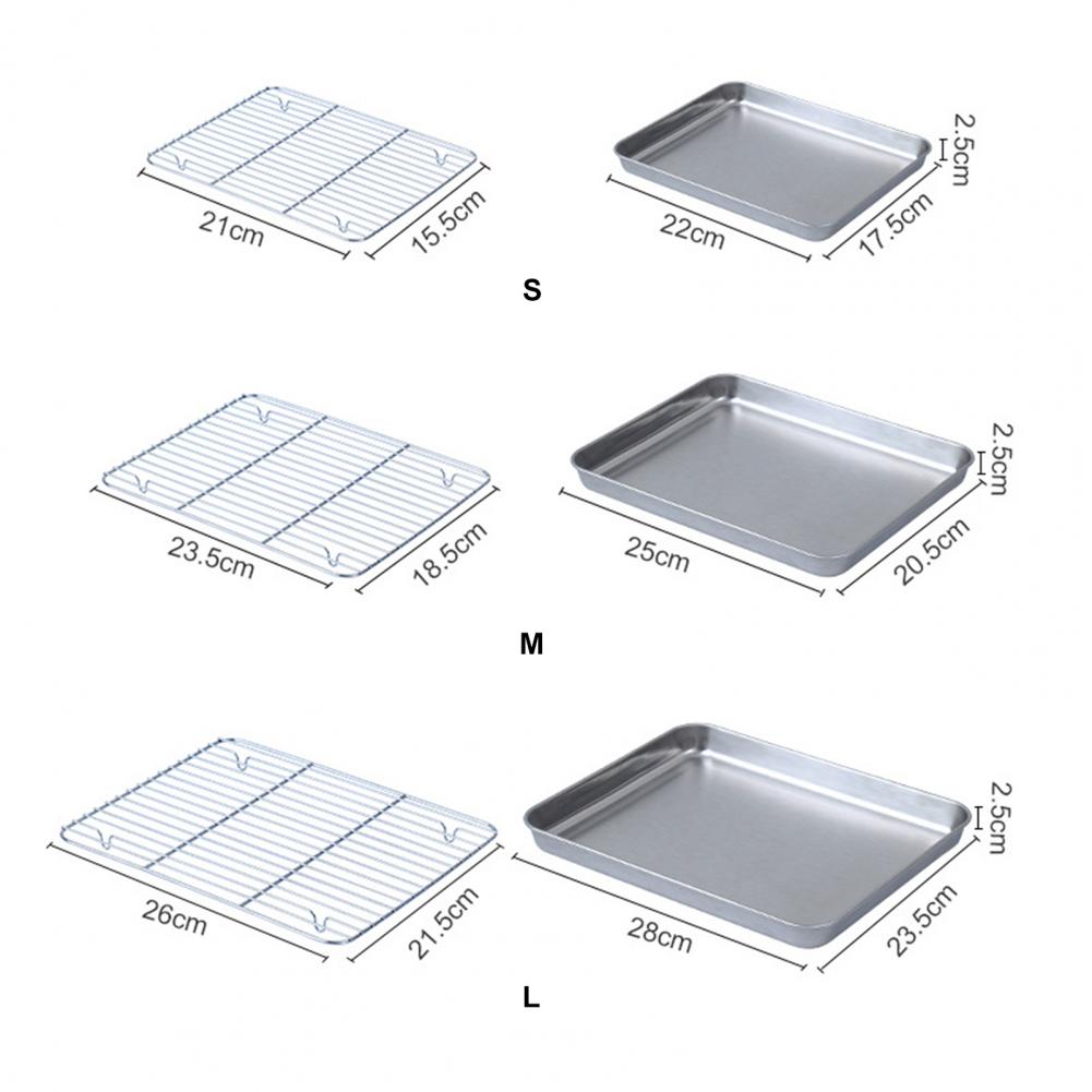 1 Set Stainless Steel Oven Bak - Kitchen Baking Tray Rack ulasan dan harga
