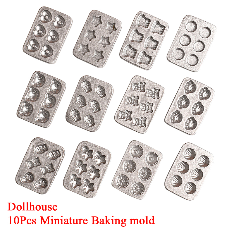 10pcs Doll House Miniature Min - Kitchen Baking Trays ulasan dan harga