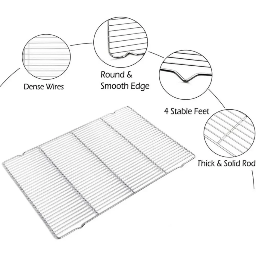 304 Stainless Steel Baking Tra - Kitchen Baking Tray Rack ulasan dan harga
