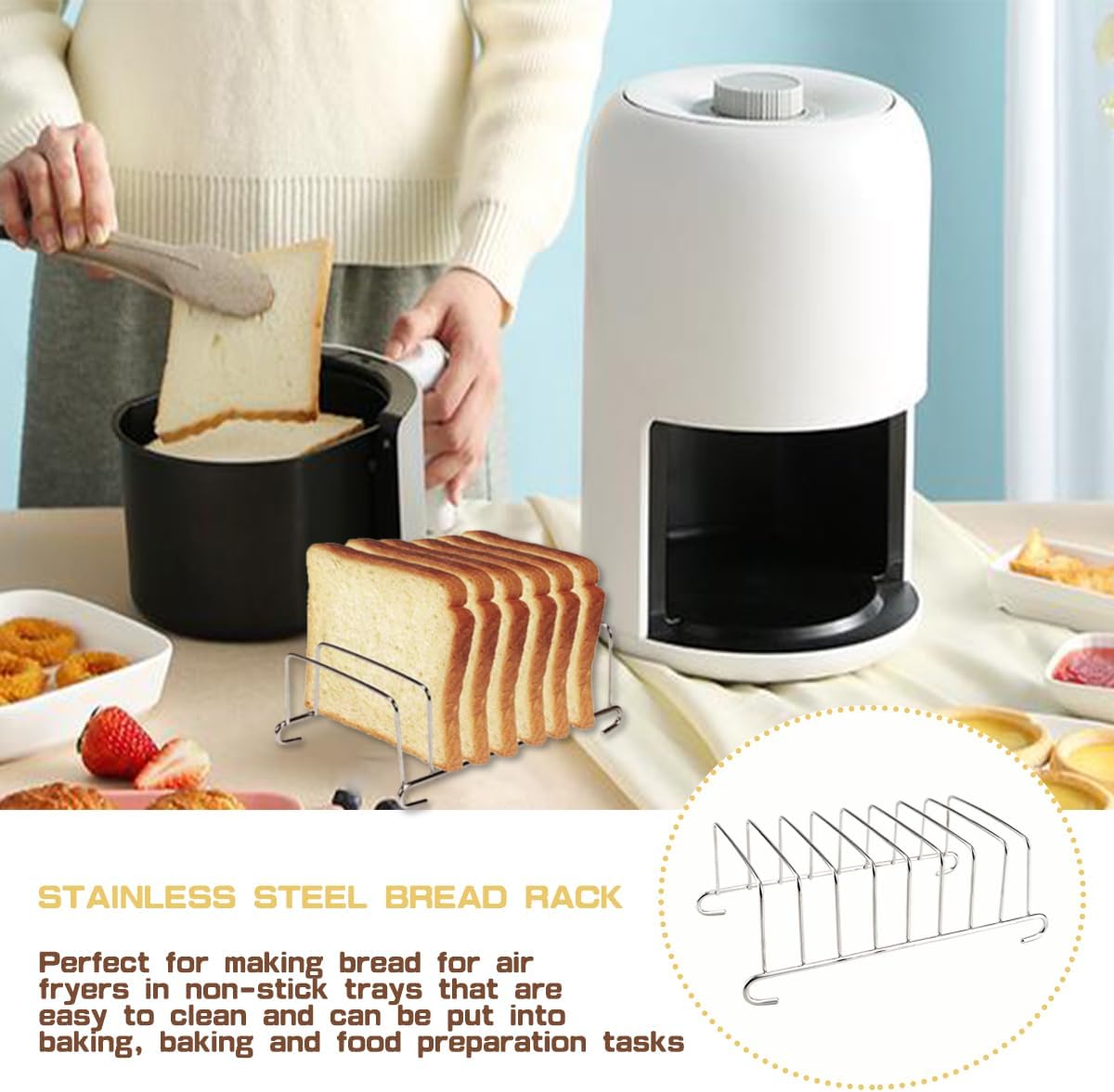1Pcs Stainless Steel Toast Bre - Kitchen Baking Tray Rack ulasan dan harga
