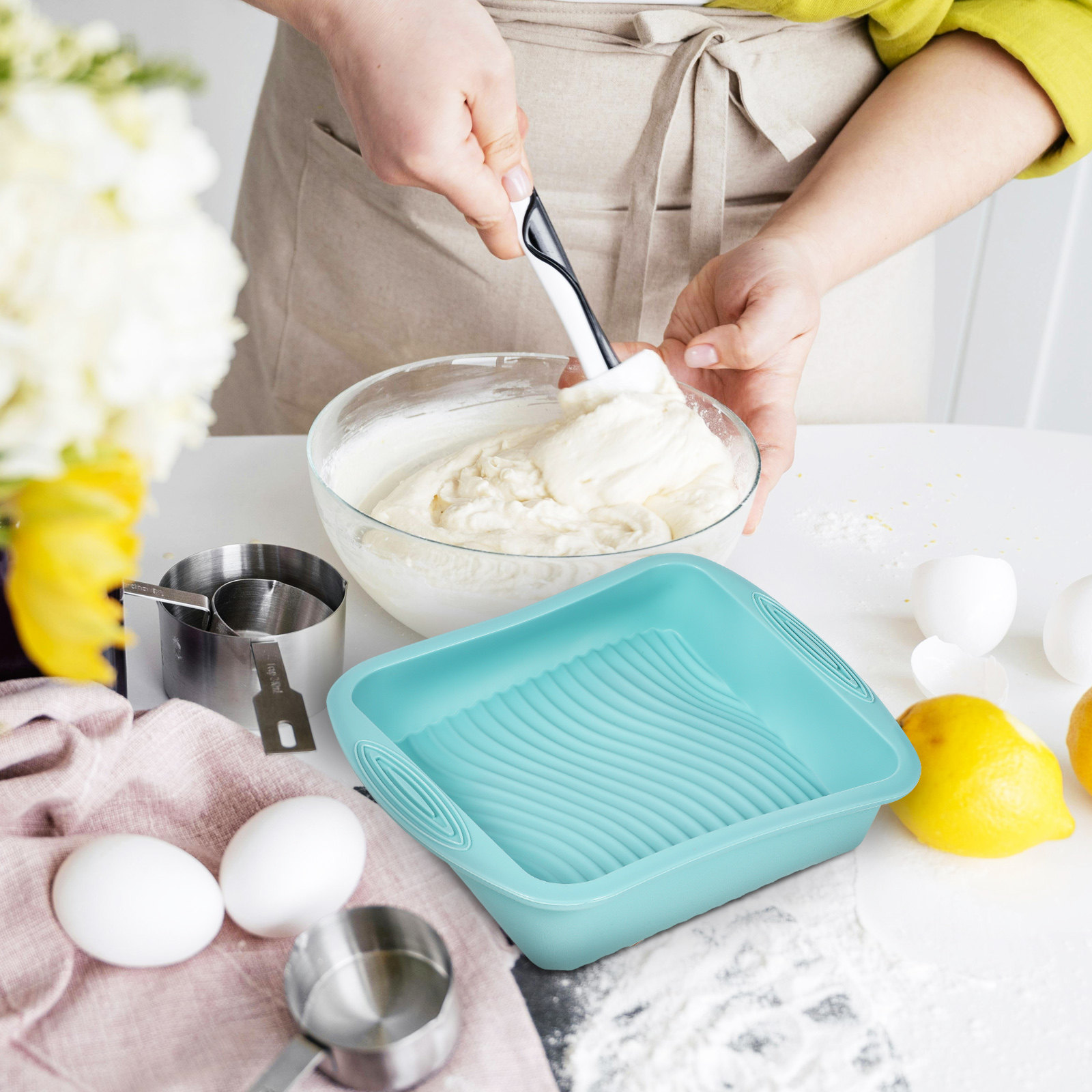 Silicone Baking Tin Square Cak - Kitchen Baking Trays ulasan dan harga