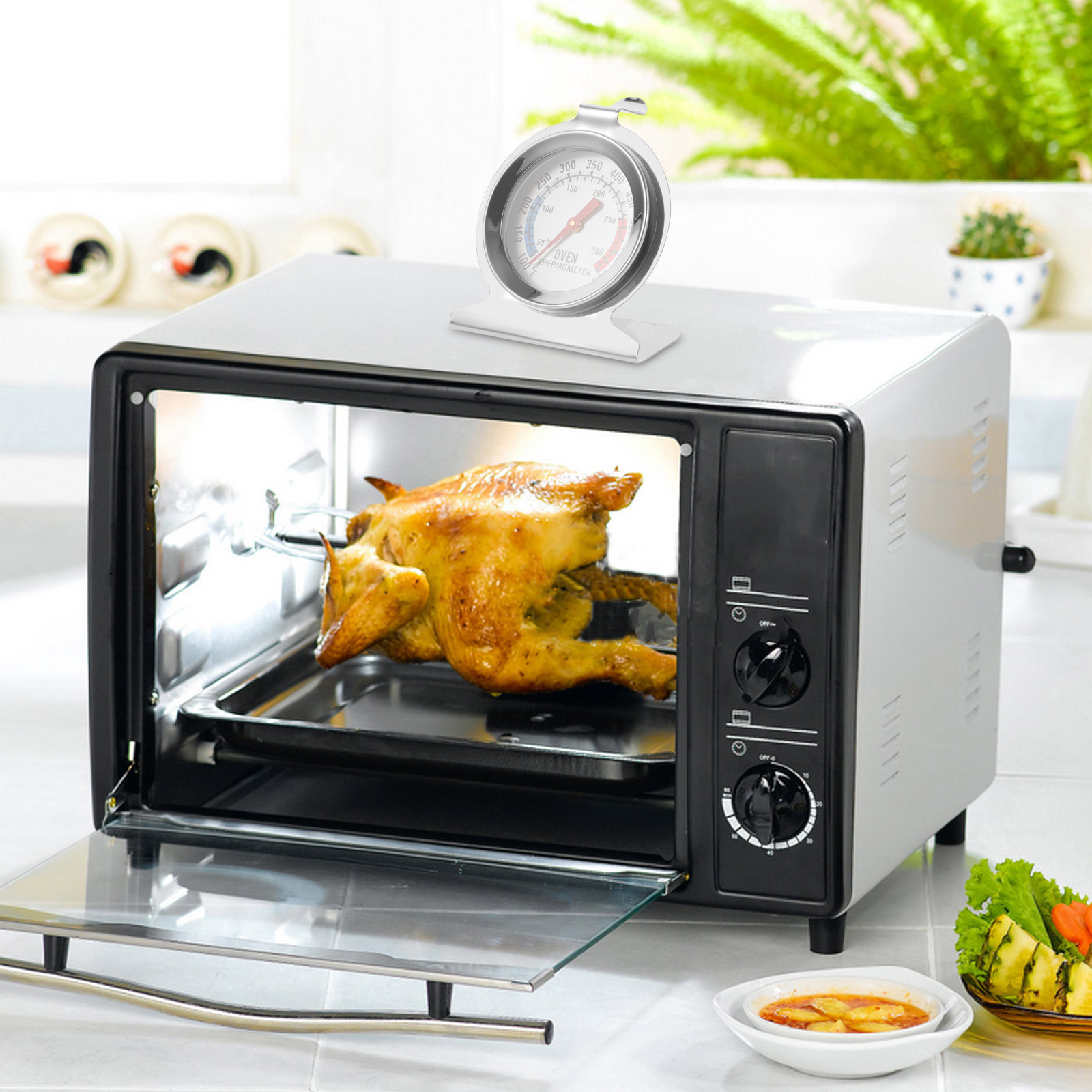 2Pcs Stainless Steel Oven Ther - Kitchen Baking Oven ulasan dan harga