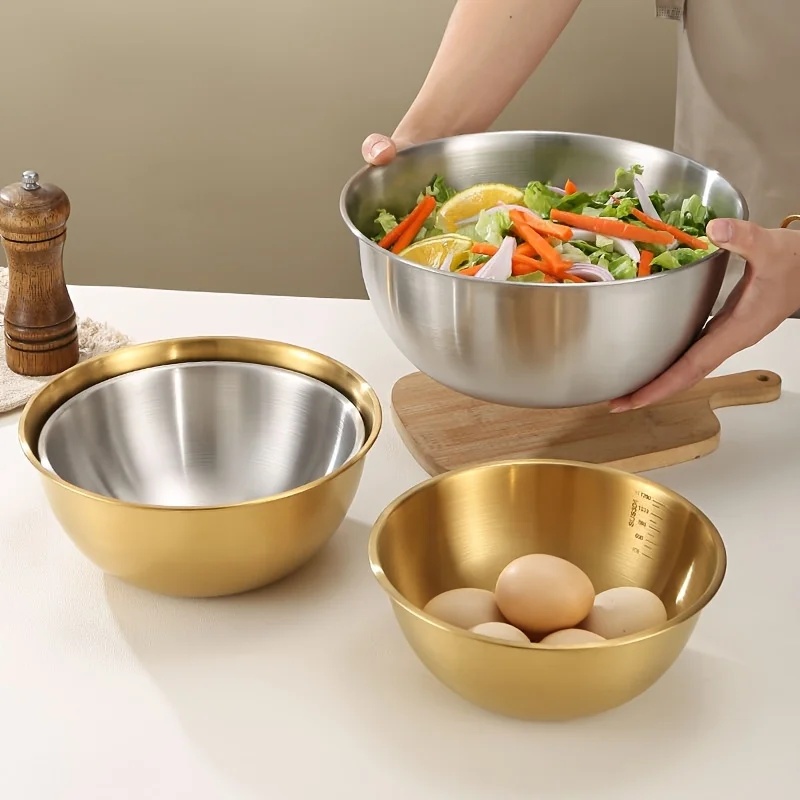 3PCS Stainless Steel Mixing Bo - Baking Kitchen Set ulasan dan harga